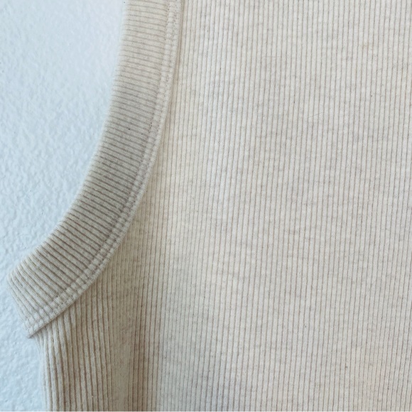 Aerie tank top ribbed cream Heather racerback small - Picture 2 of 4